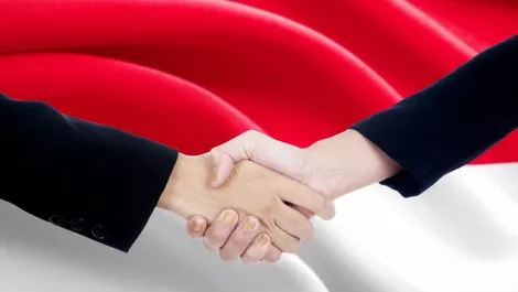 Indonesia handshake