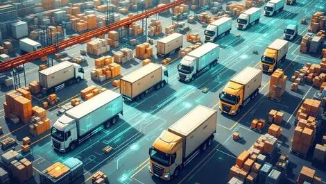 Logistics technology automation delivery trucks data sensors us distribution yard