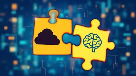 Uk ict ai cloud technology puzzle pieces brain cloud integration