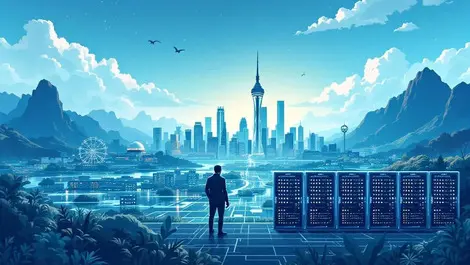 Data centers ai hardware server racks processors australia new zealand landscape