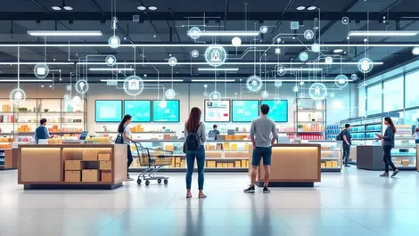 Modern australian retail store digital screens shopping carts ai monitoring