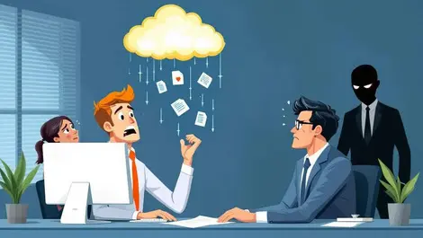 Illustration office australian business workers data loss cloud insider threats