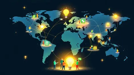 World map uk china connections global innovation collaboration green technology