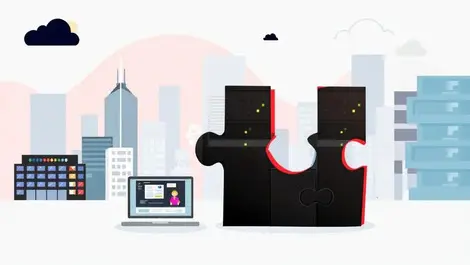 Modern scottish cityscape digital technology servers computer screens skills shortage