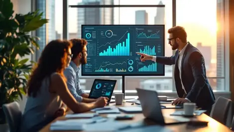 Modern australian office accountants ai analytics dashboard meeting