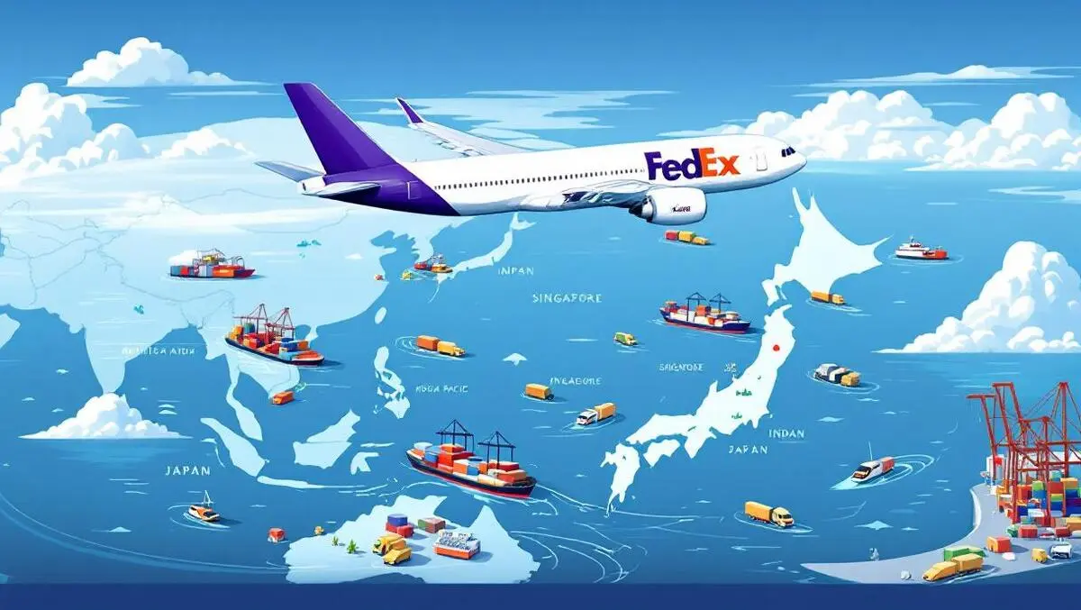 Fedex cargo plane over asia pacific logistics and solar trade