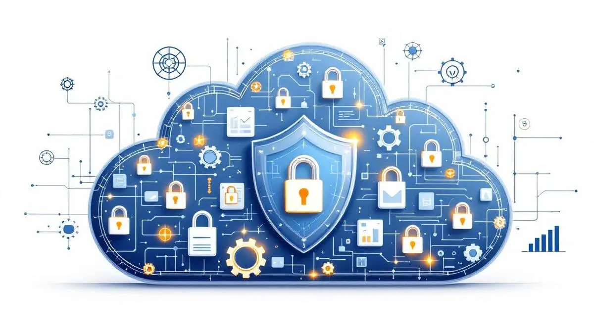 Cloud shield of secure containers with locks gears investment